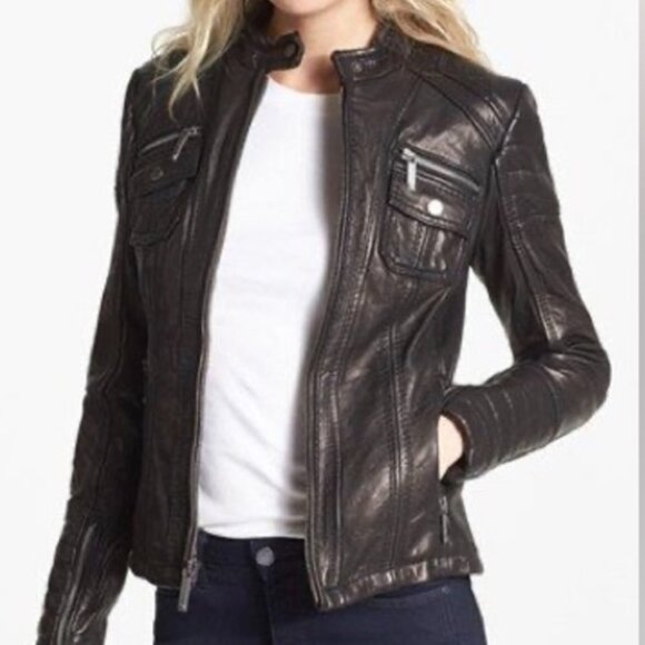 MICHAEL Michael Kors Jackets & Blazers - Michael Kors Black Leather Moto Jacket Soft Grunge Hot Girl Elevated
